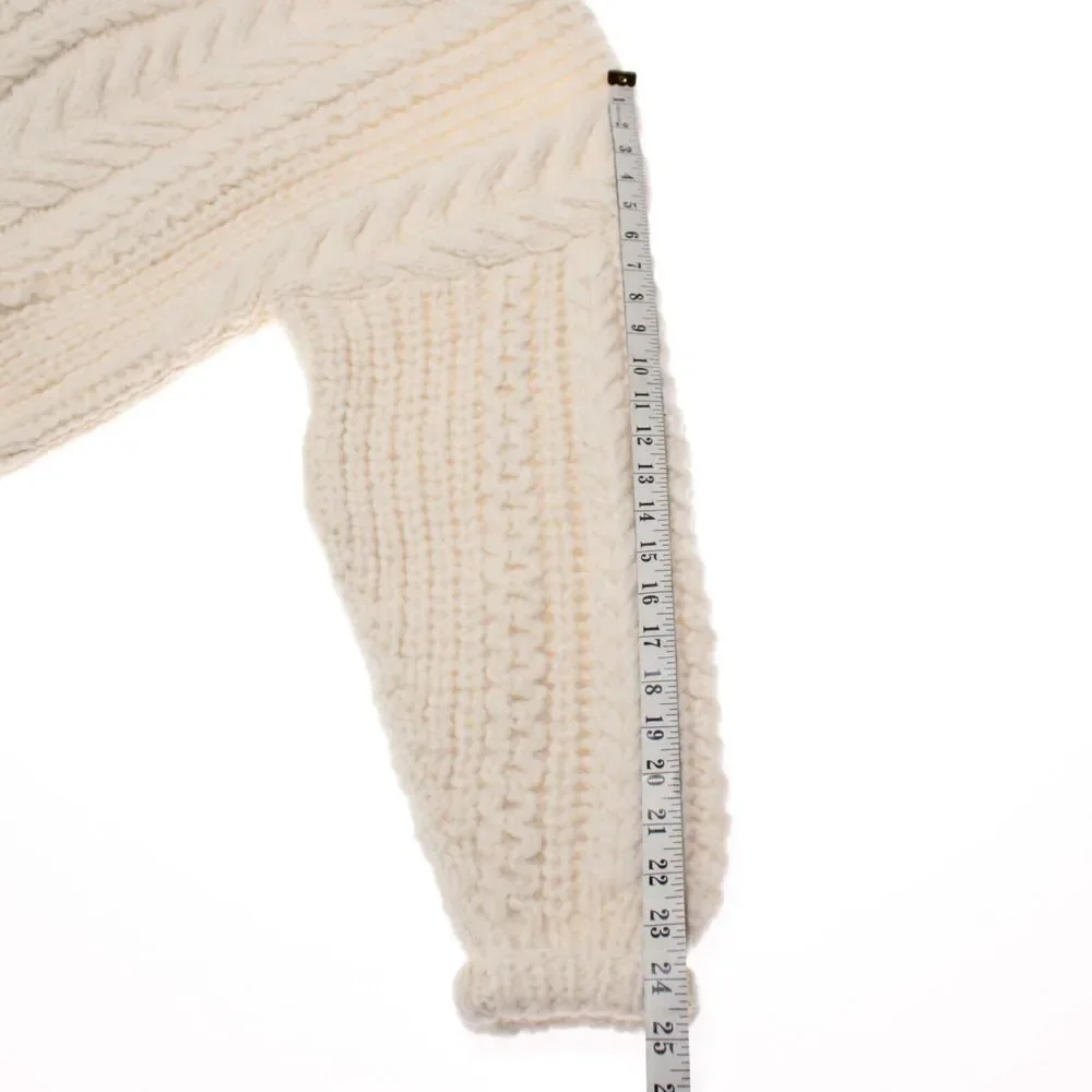 Lingua Franca NWOT Ski Bum Knit Sweater Size Small in Ivory Alpaca/Wool Blend - Picture 5 of 7